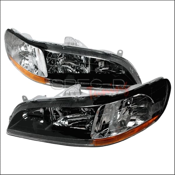 Overtime Crystal Housing Headlights for 98 to 02 Honda Accord, Black - 27 x 20 x 10 in. OV516566 - main
